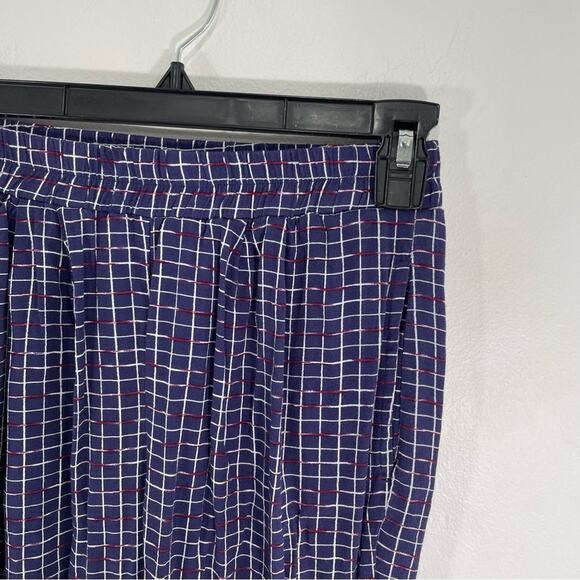 Flynn Skye Blue Purple Abstract Grid Pull On Elastic Ankle Pants Small - Picture 5 of 9